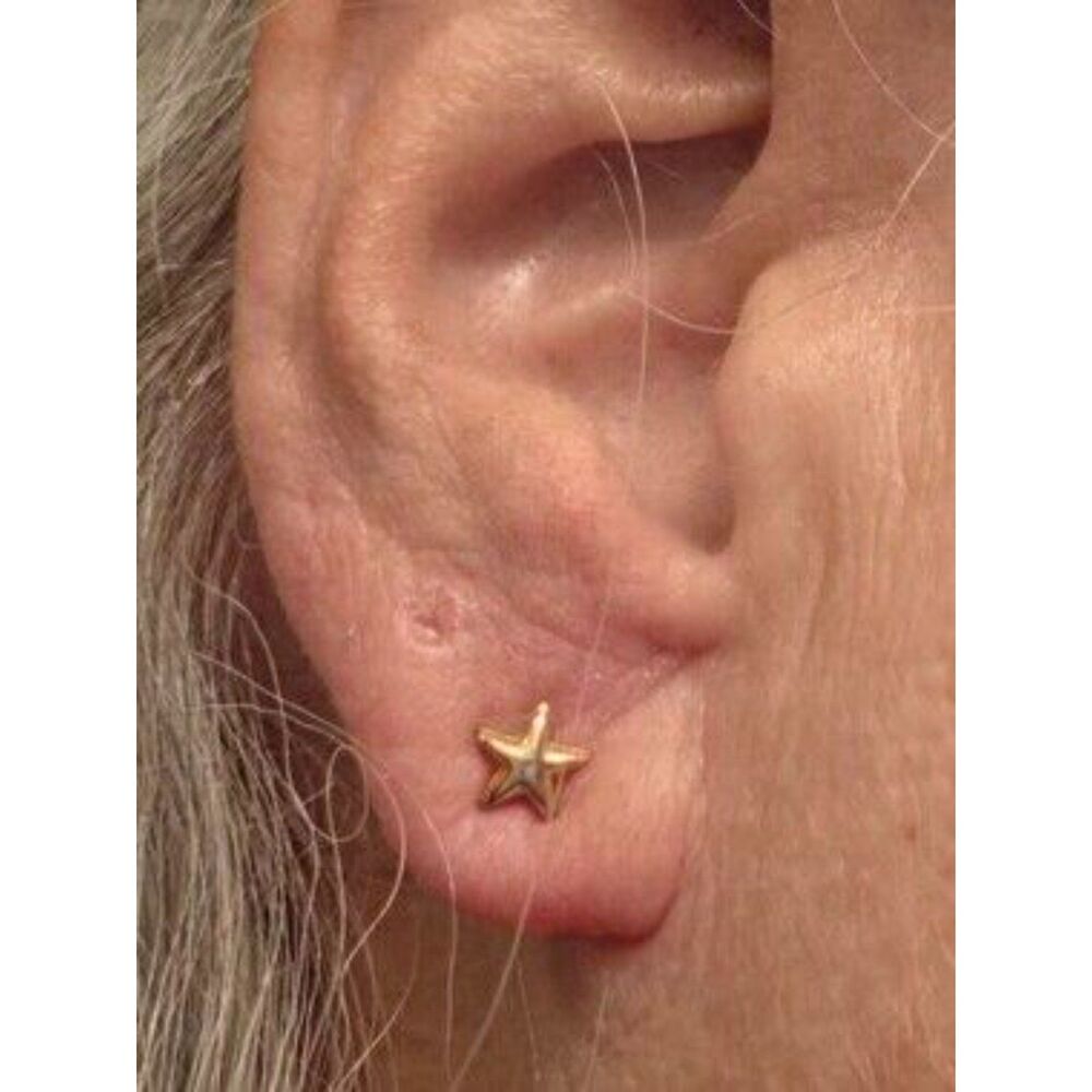 Vintage Gold Tone Starburst Earrings - Picture 6 of 6